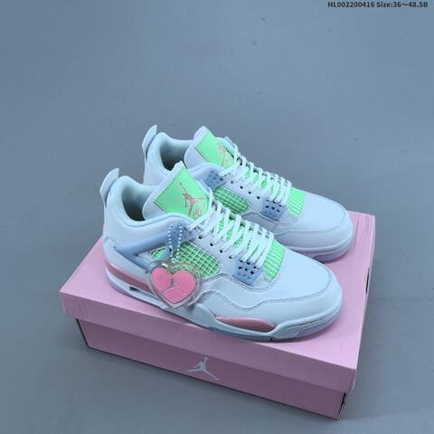 Jordan Air Jordan 4 Retro Valentine s Day White Pink Neon Green EU 36-48 5 Basketball - Unisex (BS-66166)