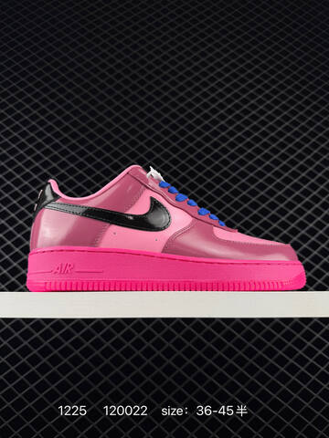 Nike Air Force 1 Low Pink Black With Blue Laces 36-45 5 Lifestyle - Unisex (BS-73509)