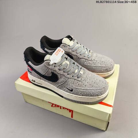 Nike Air Force 1 07 Low Grey Black White EU 36-45 Sneaker - Unisex (BS-63726)
