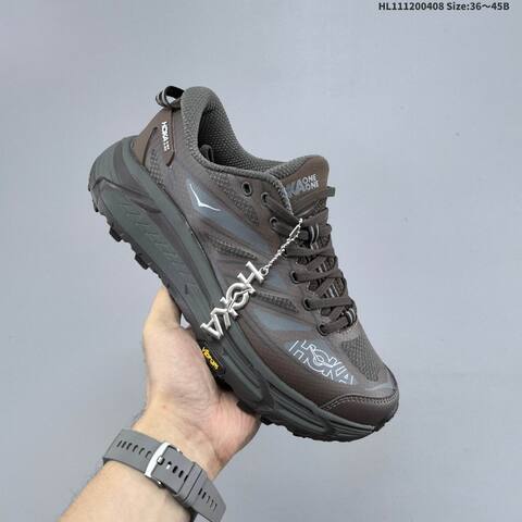 HOKA ONE ONE Mafate Speed 2 Low Brown Grey Black White EU 36-45 Trail Shoe Trail Running Sneakers - Unisex (BS-69357)