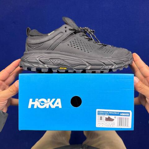 HOKA Tor Ultra 7 Black Dark Grey Trail Shoe Trail Running Sneakers (BS-86822)