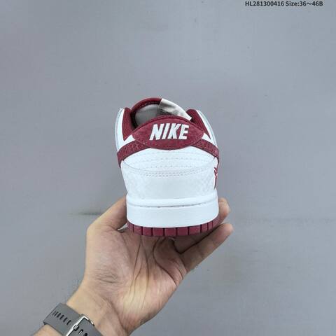 Nike Dunk Low White Burgundy EU 36-46 Skate Shoe - Unisex (BS-60699)