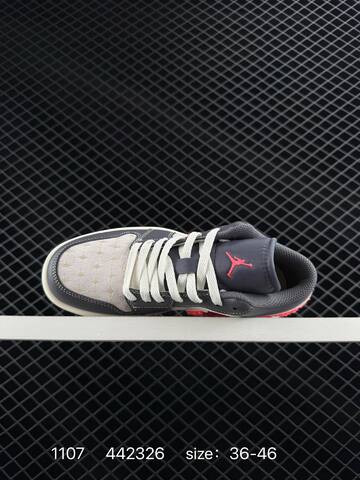 Jordan Air Jordan 1 Low Dark Grey Light Grey Bright Red Off White EU 36-46 Sneaker - Unisex (BS-80326)