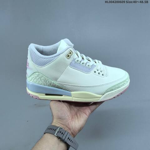 Jordan Air Jordan 3 Retro Sail Jade Aura Pastel Pink 40 48 5 Basketball - Men's (BS-65789)