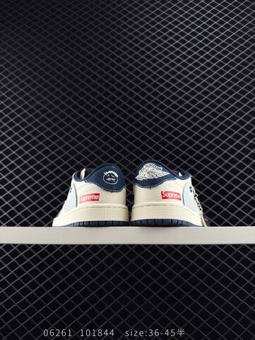 Jordan Air Jordan 1 Low Travis Scott Supreme DIY Sail Navy Blue Light Blue Red EU 36-45 Sneaker - Unisex BS-81147