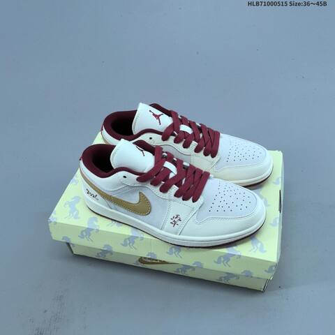 Nike Air Jordan 1 Low White Gray Red Gold Brown EU 36-45 Basketball - Unisex (BS-65964)