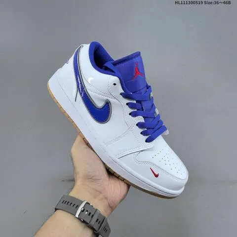 Jordan Air Jordan 1 Low OG White Blue Red Gum EU 36-46 Basketball - Unisex BS-65926