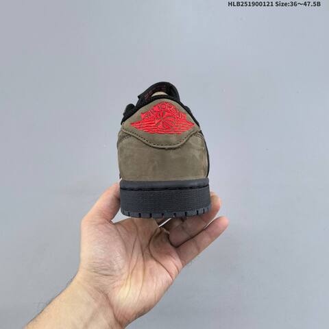 Nike Air Jordan 1 Low Olive Grey Black Red 36 47 5 Casual - Unisex (BS-66905)