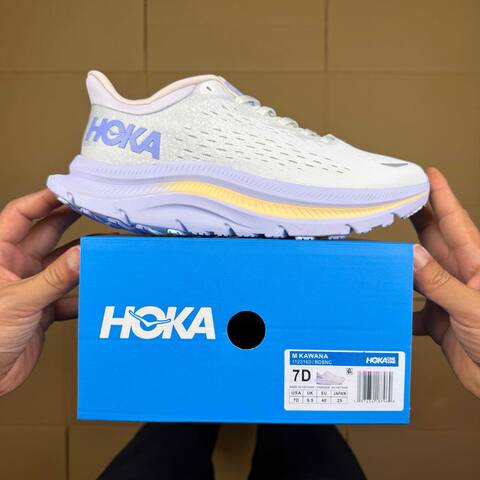 HOKA Kawana White Light Purple Pale Yellow Running Shoe Running Sneakers BS-86926