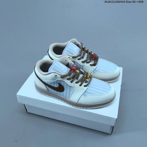 Jordan Air Jordan 1 Low White Navy Blue Light Blue Brown EU 36-45 Lifestyle - Unisex (BS-66252)
