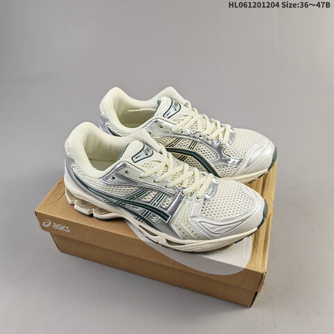 Asics Gel-Kayano 14 JJJJound White Silver Cream Black EU 36-47 Running Shoe Running Sneakers - Unisex (BS-69184)