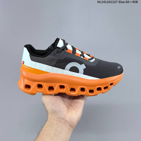 On Running Cloudmonster Paf Black Orange White EU 36-45 Running Shoe Running Sneakers - Unisex BS-69728