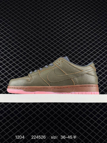 Nike SB Dunk Low Pro Olive Gray With Pink Outsole And Brown Midsole EU 36-45 Skate - Unisex (BS-73854)