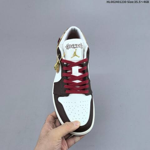 Jordan Air Jordan 1 Low Year Of The Horse White Brown Tan Red 35 5-46 Lifestyle - Unisex (BS-67183)