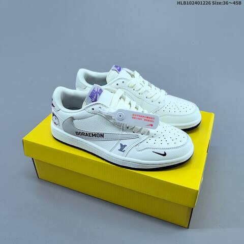 Nike Air Jordan 1 White Gray Purple 36 45 Lifestyle - Unisex (BS-67268)