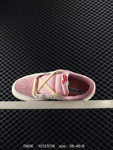 Jordan Travis Scott x Air Jordan 1 Low OG SP White Pink Cream Red EU 36-46 Sneaker - Unisex (BS-80759)