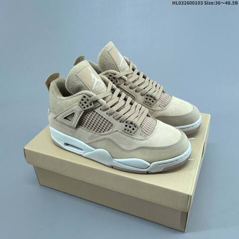 Jordan Air Jordan 4 Retro Beige Tan With White Accents EU 36-48 5 Basketball - Unisex (BS-67129)
