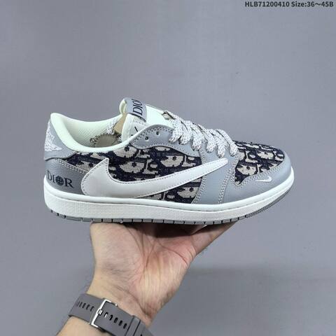 Jordan Air Jordan 1 Low Grey White Navy EU 36-45 Basketball - Unisex (BS-66253)
