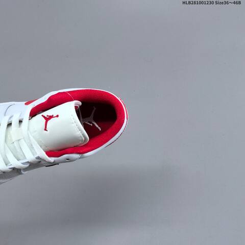 Jordan Air Jordan 1 Low White Red 36 46 Casual - Unisex BS-67178