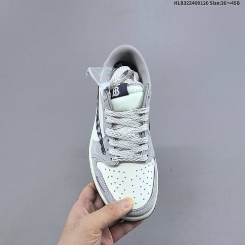 Nike Air Jordan 1 Low White Grey Navy 36 45 Basketball - Unisex (BS-66910)