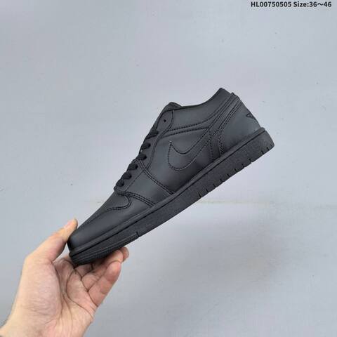 Jordan Air Jordan 1 Low Triple Black 36 46 Casual - Unisex (BS-66041)