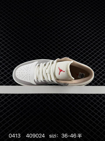 Jordan Air Jordan 1 Low Sail White Grey Beige Red EU 36-46 Sneaker - Unisex (BS-79490)