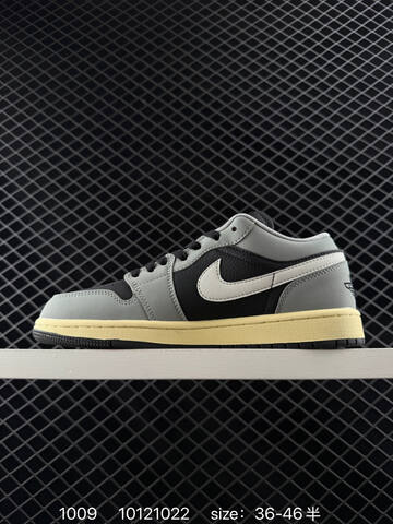 Jordan Air Jordan 1 Low 553558 113 Black Grey Pale Yellow EU 36-46 Sneaker - Unisex BS-80561