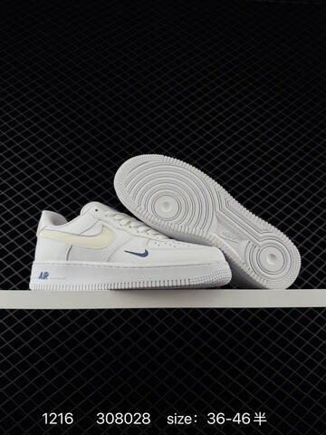 Nike Air Force 1 Low White Navy 36-46 5 Lifestyle - Unisex (BS-73665)