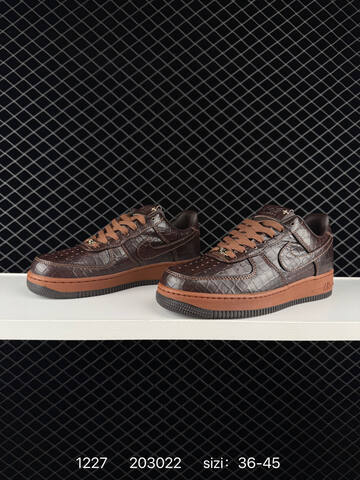 Nike Air Force 1 07 Low Dark Brown Croc-embossed Brown Gum EU 36-45 Lifestyle - Unisex (BS-73452)