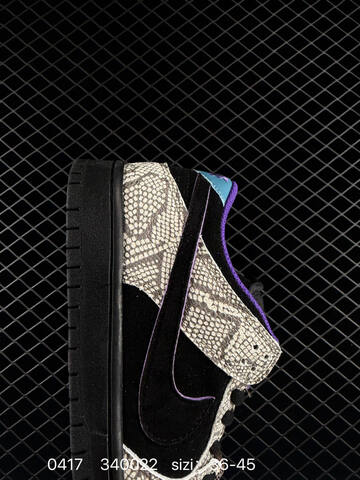 Nike SB Dunk Low Pro Black Grey Snakeskin Purple Blue EU 36-45 Skate - Unisex (BS-72041)