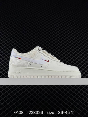 Nike Air Force 1 07 Low White Cream With Red Accents EU 36-45 Lifestyle - Unisex (BS-73303)