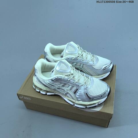 ASICS Gel Kayano 12 White Silver Cream Blue EU 36 46 Running Shoe EU 36-46 Running Sneakers - Unisex (BS-68855)
