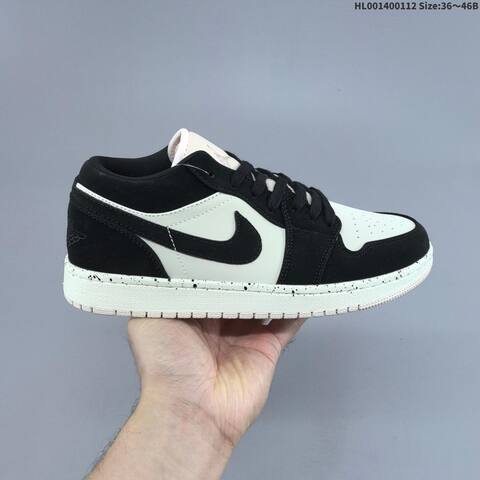 Jordan Air Jordan 1 Low Black White Grey 36 46B Basketball - Women's (BS-67002)