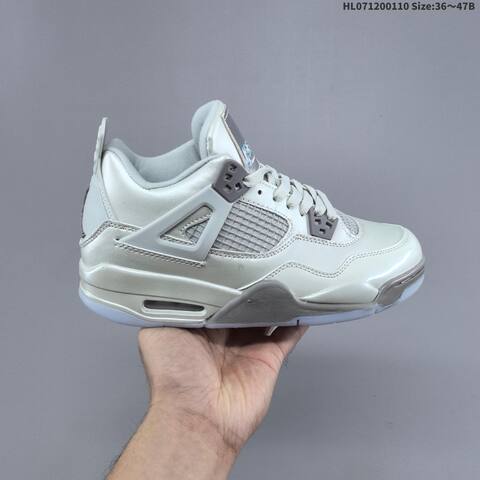 Jordan Air Jordan 4 Retro White Grey And Black Grey Burgundy EU 36-47 Basketball - Unisex (BS-67016)