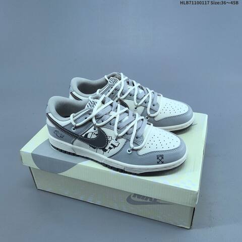 Nike Dunk Low White Grey Dark Grey EU 36-45 Skate Shoe - Unisex BS-61948