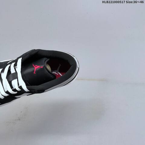 Jordan Air Jordan 1 Low Black White Silver Red 36 46 Casual - Unisex (BS-65947)
