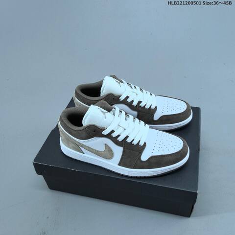 Jordan Air Jordan 1 Low 553558-046 White Brown Taupe EU 36-45 Casual - Unisex (BS-66060)