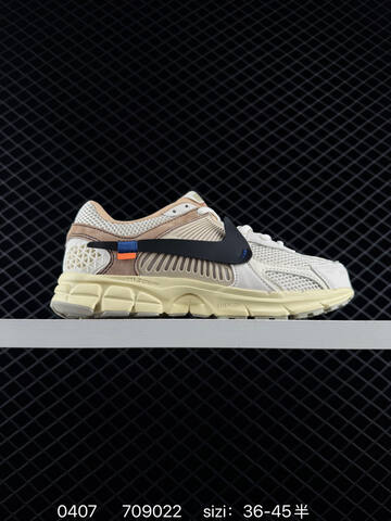 Nike Zoom Vomero 5 Two Colorways 1 Beige White Black With Blue And Orange Accents Cream Midsole Grey Outsole 2 Black Brown White With Orange Accent Cream Midsole Gum Brown Outsole EU 36-45 With Half Sizes Lifestyle - Unisex BS-72252