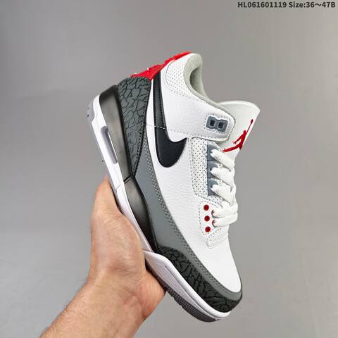 Jordan Air Jordan 3 Retro White Red Black Yellow Grey EU 36-47 Basketball - Unisex (BS-63439)