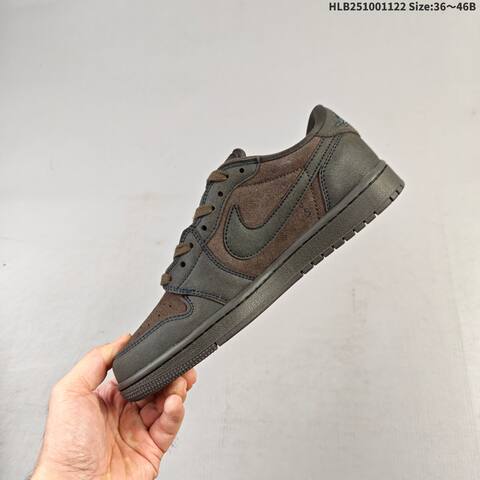 Nike Air Jordan 1 Low Travis Scott Brown Black Olive 36 46B Casual - Women's (BS-63242)