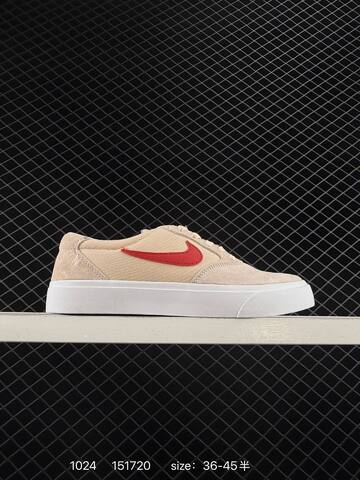 Nike SB Chron Solarsoft Beige Tan Suede With Red Swoosh And White Sole 36-45 5 Skate - Unisex (BS-74611)