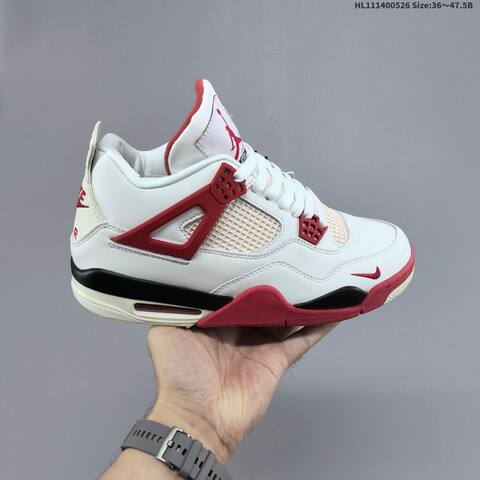 Jordan Air Jordan 4 Retro OG White Red Black EU 36-47 5 Basketball - Unisex (BS-65866)