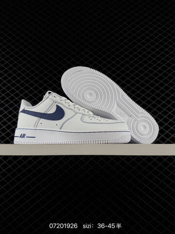 Nike Air Force 1 07 White Black Navy Blue EU 36-45 Casual - Unisex (BS-70161)