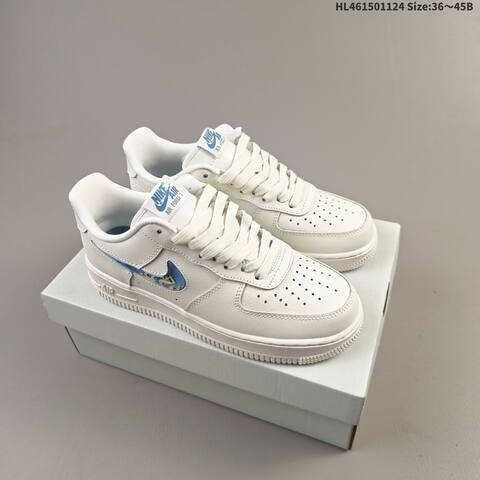 Nike Air Force 1 07 Off White Blue Gold EU 36 45 Sneaker EU 36-45 - Unisex (BS-67691)