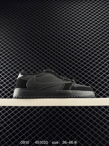Jordan Air Jordan 1 Low Travis Scott DIY Black White EU 36-46 Sneaker - Unisex (BS-80938)