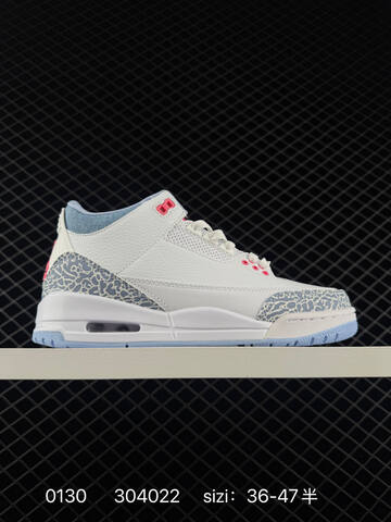 Jordan Air Jordan 3 Retro White Light Grey EU 36-47 Basketball Shoe - Unisex BS-79739
