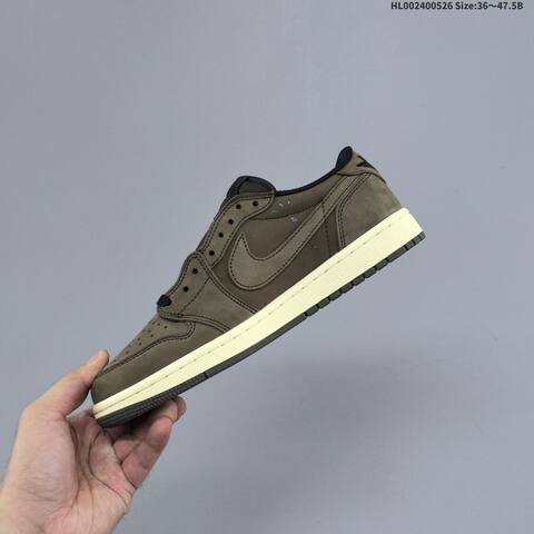 Jordan Air Jordan 1 Low Travis Scott Brown Black Cream 36 47 5B Lifestyle - Unisex (BS-65870)