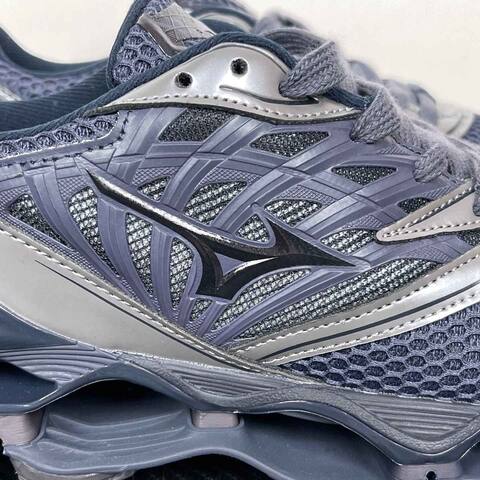 Mizuno Wave Prophecy LS D1d A251104 Navy Blue Silver Black Running Shoe Running Sneakers (BS-86782)