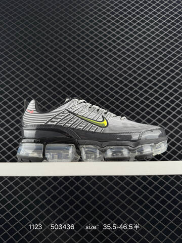 Nike Air VaporMax 360 Silver Black With Iridescent Green-yellow Swoosh 35 5-46 5 Running - Unisex (BS-74039)