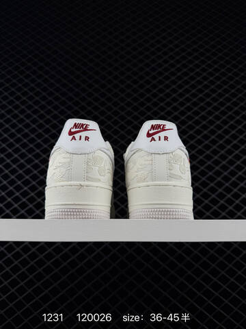 Nike Air Force 1 07 White Cream With Red Accents 36-45 Casual - Unisex BS-73374